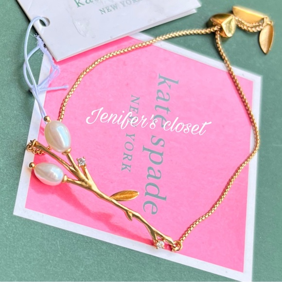 NWT ♠️ Kate Spade Freshwater Pearl Slider Bracelet - Picture 4 of 4
